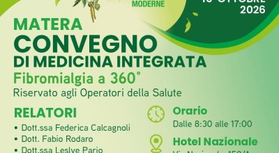 Fibromialgia a 360°: a Matera un convegno di medicina integrata per gli operatori della salute